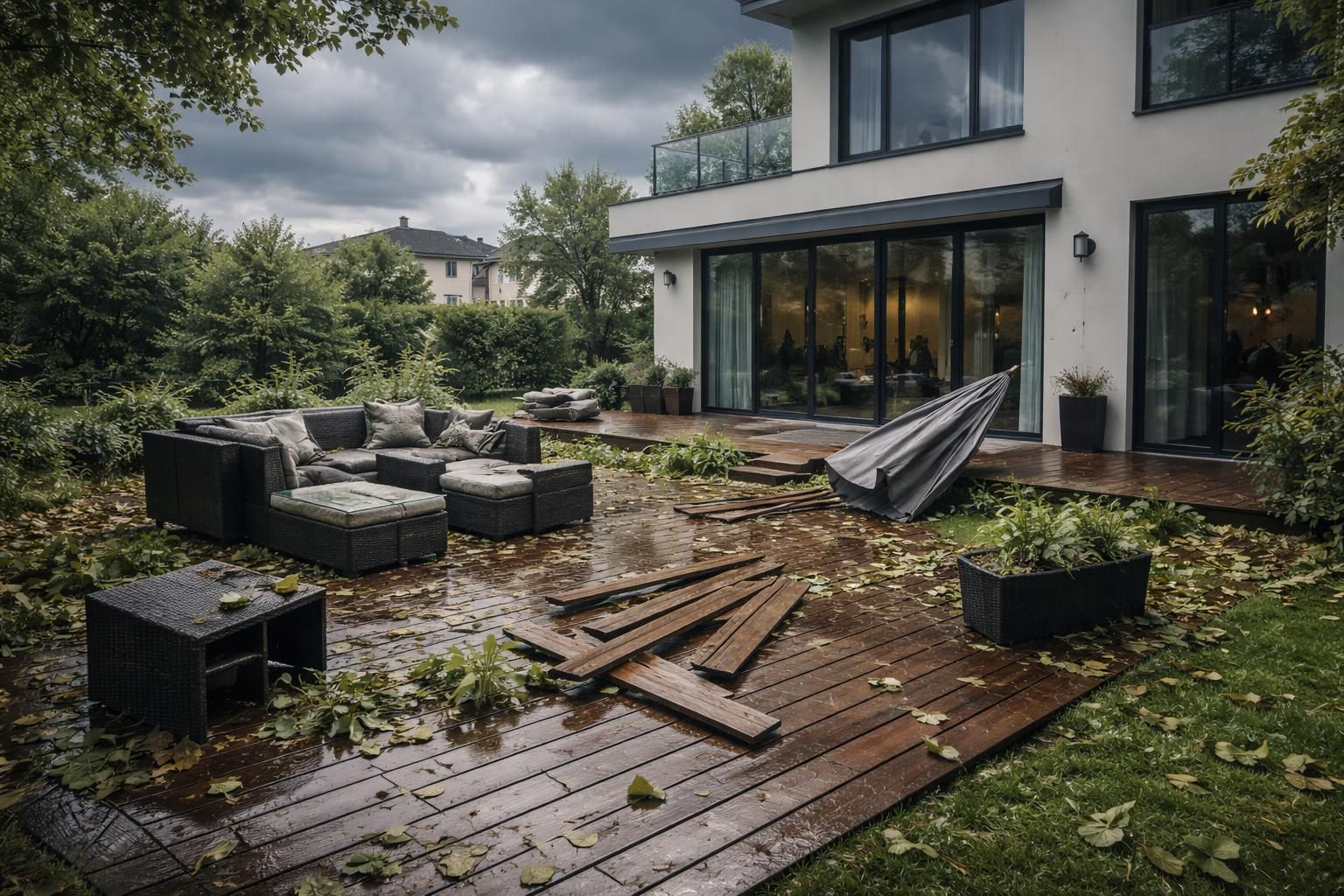 découvrez si votre assurance habitation couvre les dommages causés à votre terrasse lors d'une tempête et comment bien protéger votre extérieur.