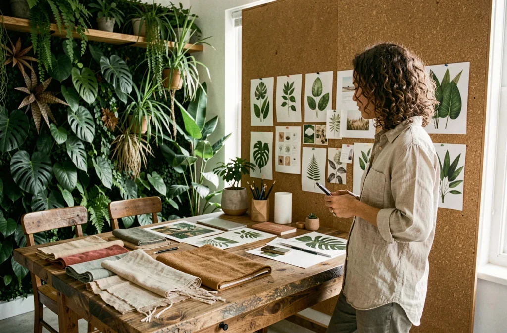Studio Bio Art décoration intérieure avec design biophilique, mur végétal et matériaux naturels durables